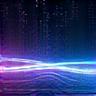 Abstract digital network streams showing digital transformation.